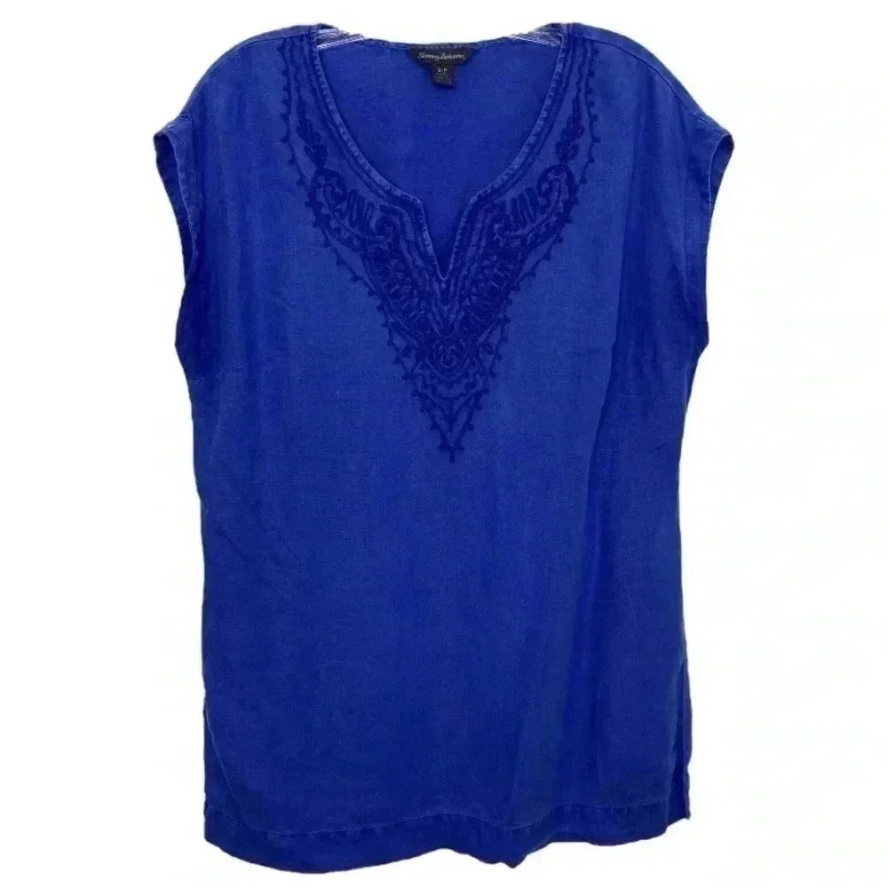 Tommy Bahama Linen Embroidered Top